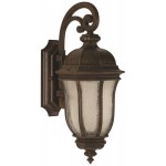 Harper 3 Light Large Wall Mount in Peruvian Bronze with Clear Seeded Glass