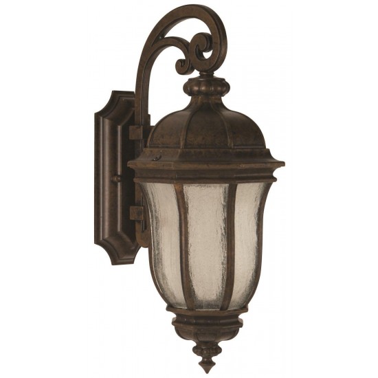 Harper 3 Light Large Wall Mount in Peruvian Bronze with Clear Seeded Glass