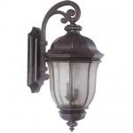 Harper 3 Light Extra Large Wall Mount in Peruvian Bronze with Clear Seeded Glass