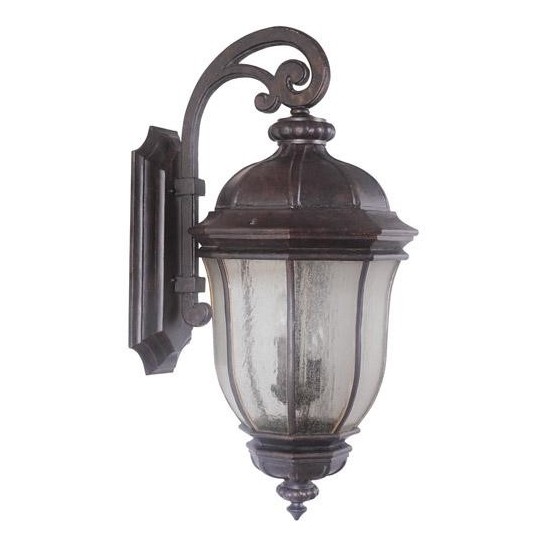 Harper 3 Light Extra Large Wall Mount in Peruvian Bronze with Clear Seeded Glass