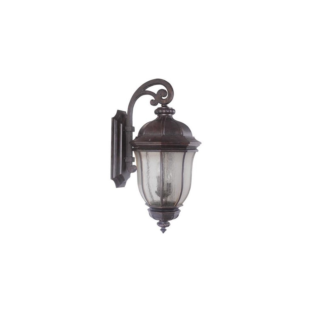 Harper 3 Light Extra Large Wall Mount in Peruvian Bronze with Clear Seeded Glass