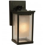 Riviera 1 Light S Wall Mount Oiled Bronze w/ Clear Seeded & Frosted Amber Glass