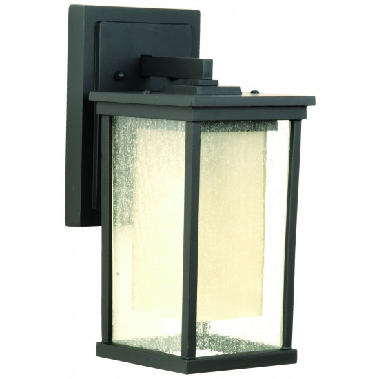 Riviera 1 Light M Wall Mount Oiled Bronze w/ Clear Seeded &Frosted Amber Glass