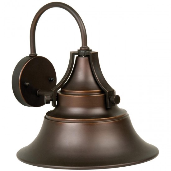 Union 1 Light Medium Wall Mount in Oiled Bronze Gilded with Metal Shade