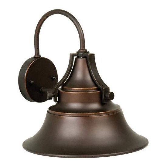 Union 1 Light Large Wall Mount in Oiled Bronze Gilded with Metal Shade