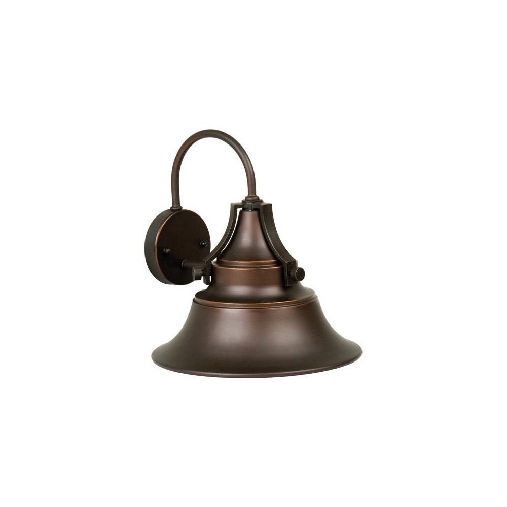 Union 1 Light Large Wall Mount in Oiled Bronze Gilded with Metal Shade