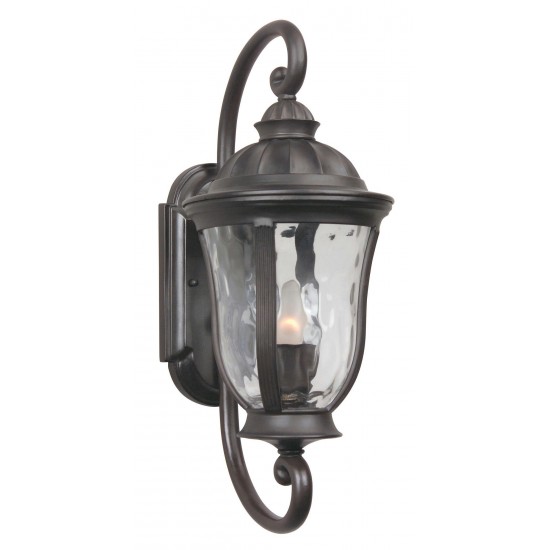 Frances 1 Light Small Wall Mount Oiled Bronze w/ Clear Hammered Glass, Z6000-OBO