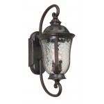 Frances 3 Light Large Wall Mount in Oiled Bronze with Clear Hammered Glass