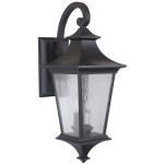 Argent II 2 Light Medium Wall Mount in Midnight with Clear Seeded Glass