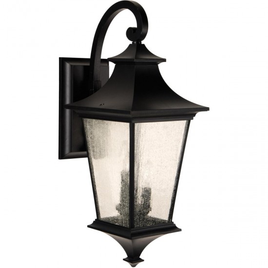 Argent II 3 Light Large Wall Mount in Midnight with Clear Seeded Glass