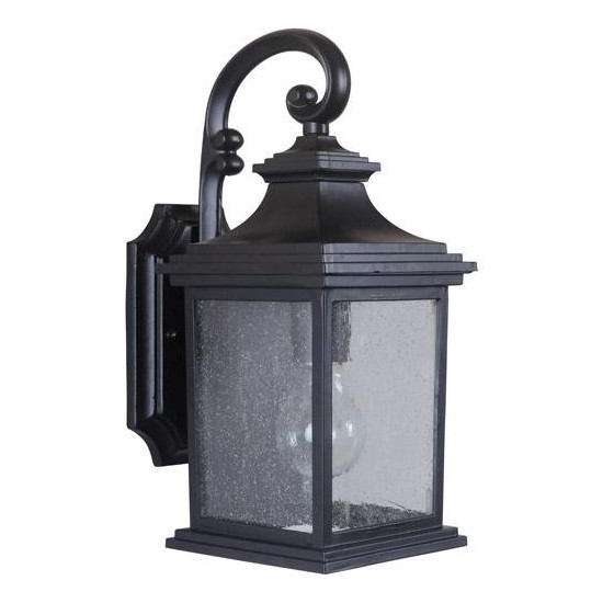 Gentry 1 Light Small Wall Mount in Midnight with Clear Seeded Glass