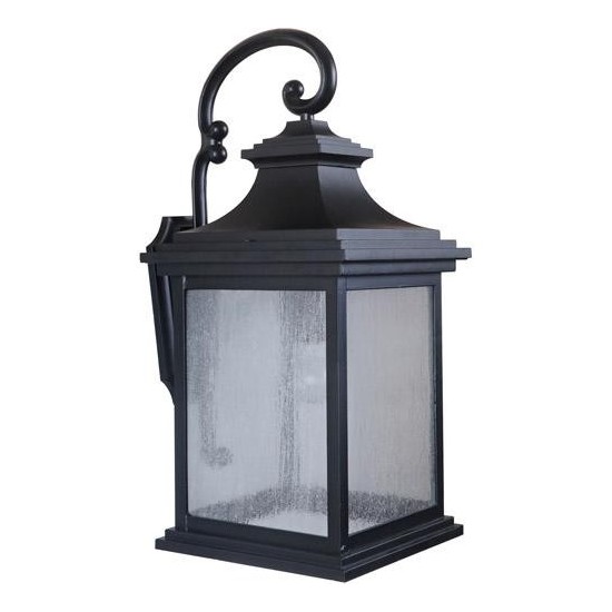 Gentry 1 Light Large Wall Mount in Midnight with Clear Seeded Glass