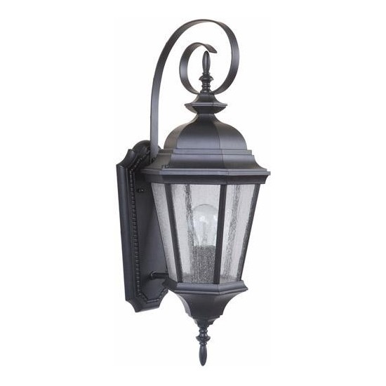 Chadwick 1 Light Medium Wall Mount in Midnight with Clear Seeded Glass