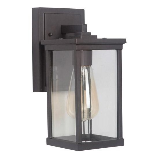 Riviera III 1 Light Small Wall Mount in Oiled Bronze with Clear Beveled Glass