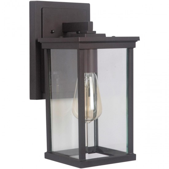Riviera III 1 Light Medium Wall Mount in Oiled Bronze with Clear Beveled Glass