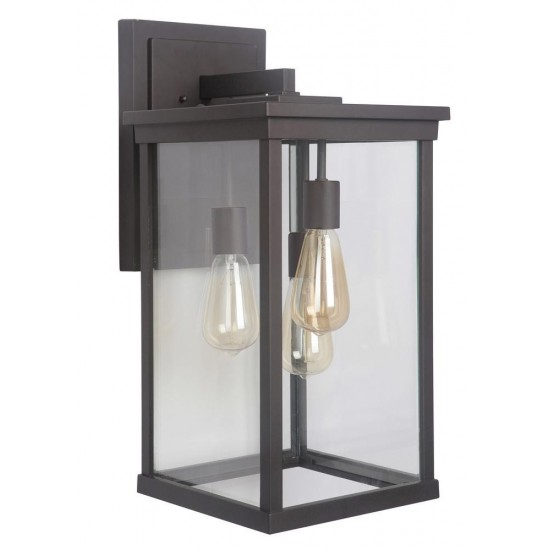 Riviera III 3 Light Extra Large Wall Mount Oiled Bronze w/ Clear Beveled Glass