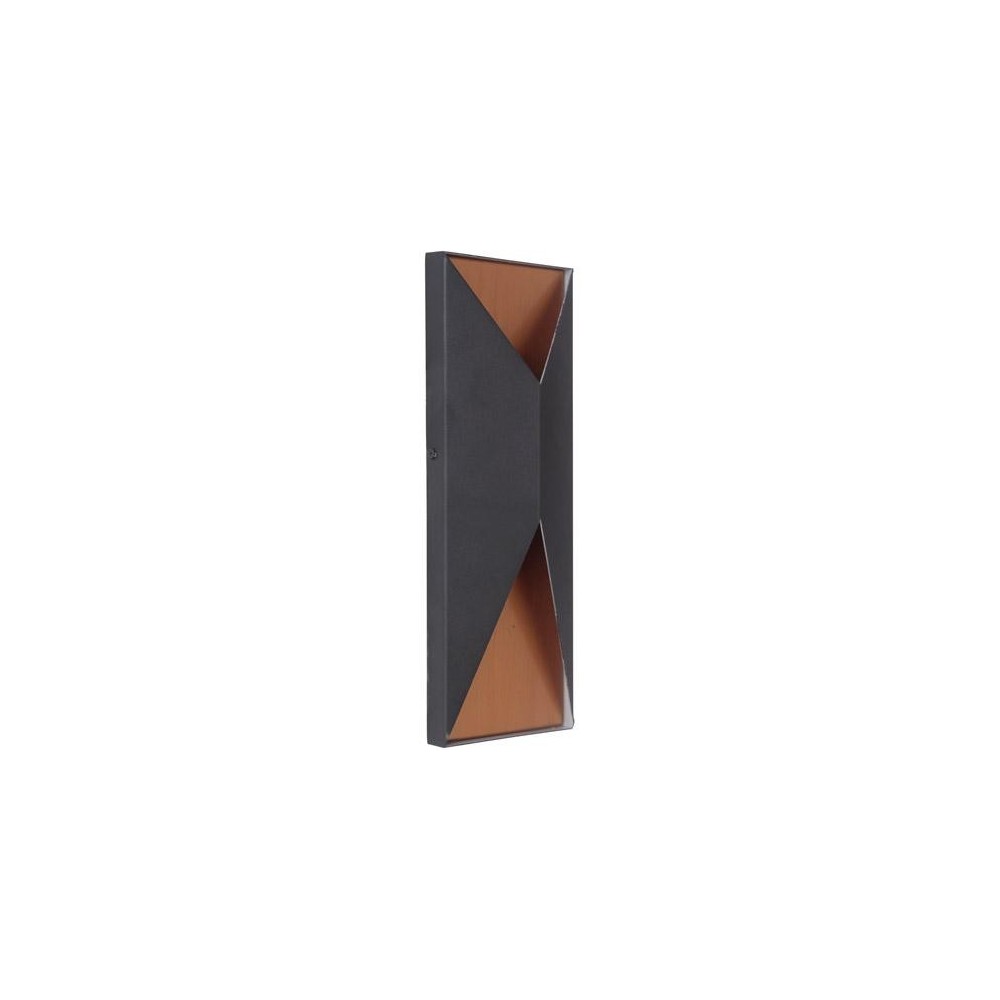 Peak 2 Light Medium LED Outdoor Pocket Sconce in Matte Black/Satin Brass