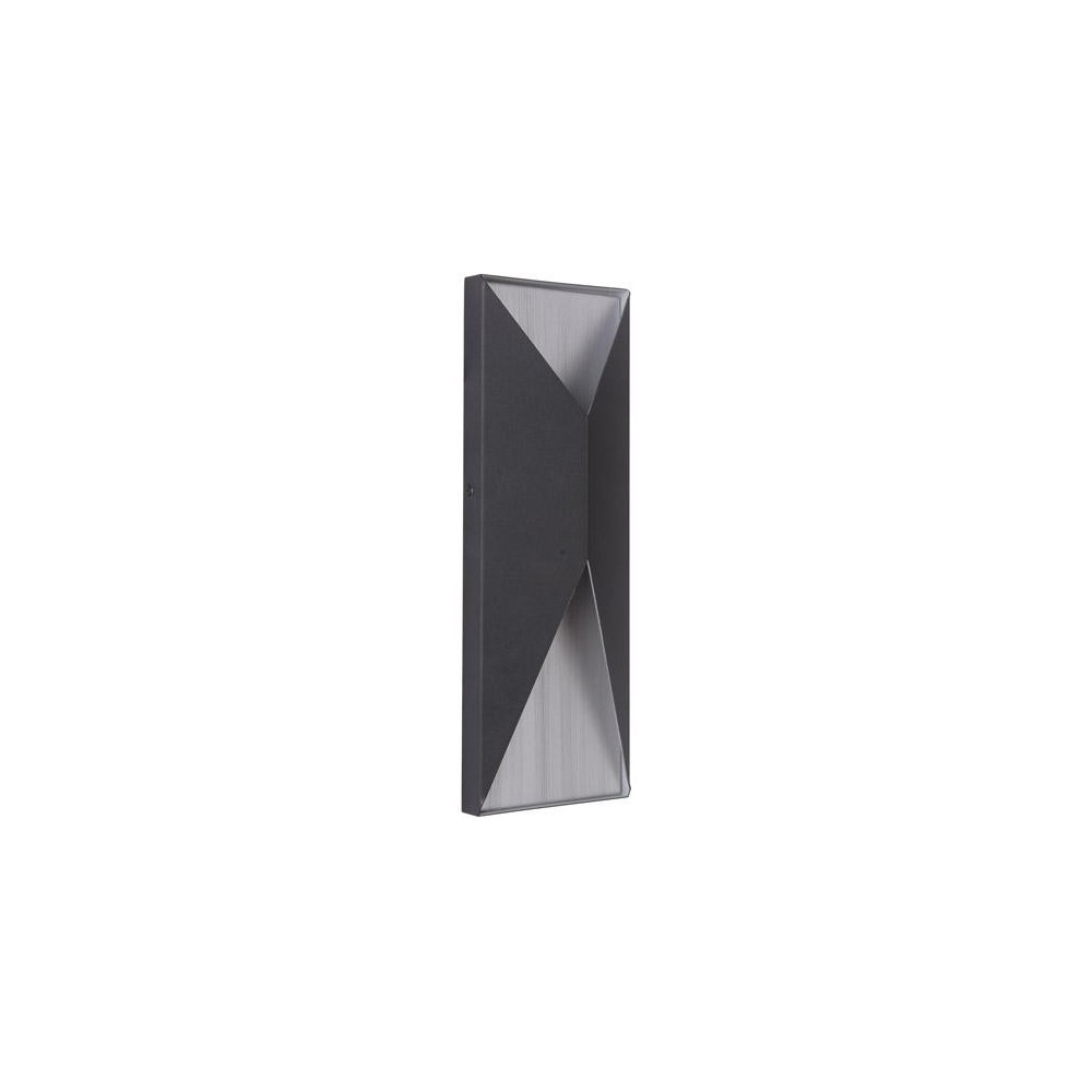 Peak 2 Light Medium LED Outdoor Pocket Sconce in Matte Black/Brushed Aluminum