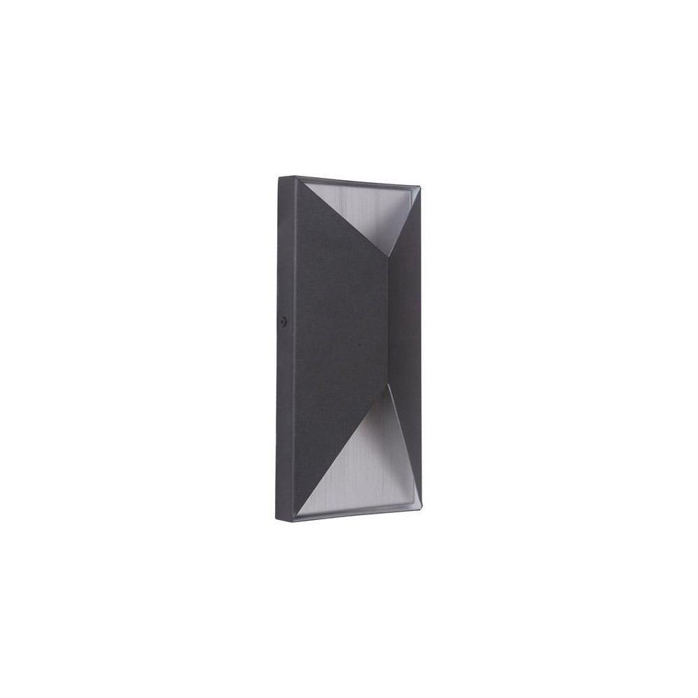 Peak 2 Light Small LED Outdoor Pocket Sconce in Matte Black/Brushed Aluminum