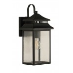 Crossbend Small 1 Light Outdoor Lantern in Textured Matte Black