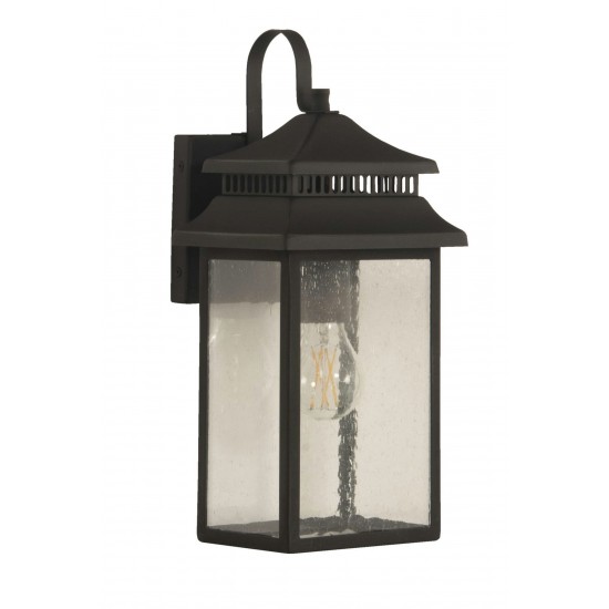 Crossbend Small 1 Light Outdoor Lantern in Dark Bronze Gilded