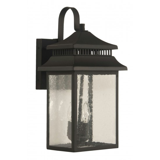 Crossbend Large 2 Light Outdoor Lantern in Dark Bronze Gilded