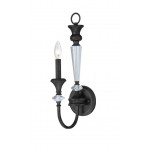 Boulevard 1 Light Wall Sconce in Mocha Bronze/Silver Accents