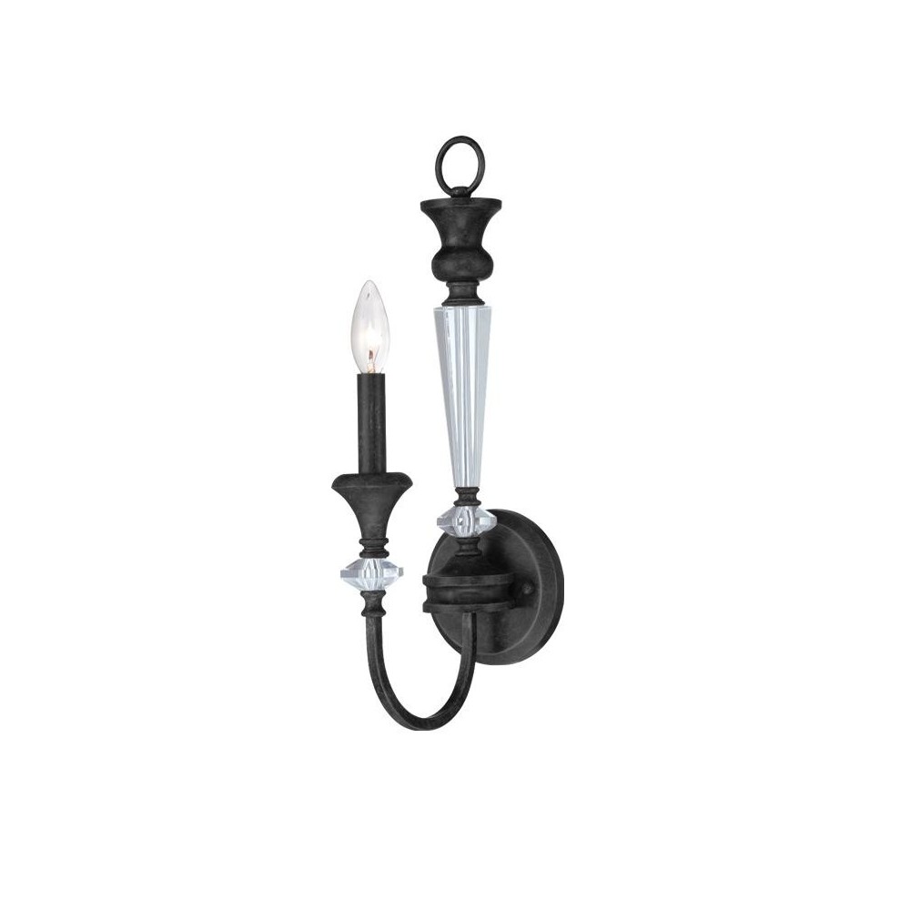 Boulevard 1 Light Wall Sconce in Mocha Bronze/Silver Accents