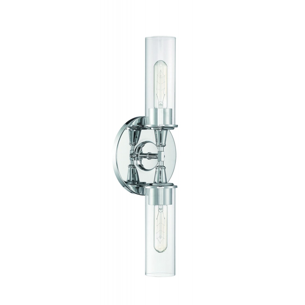 Modina 2 Light Linear Wall Sconce in Chrome