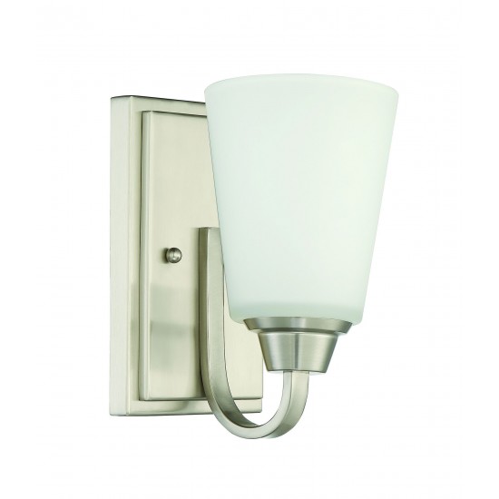 Grace Wall Sconce 1 Light Brushed Polished Nickel, 41901-BNK