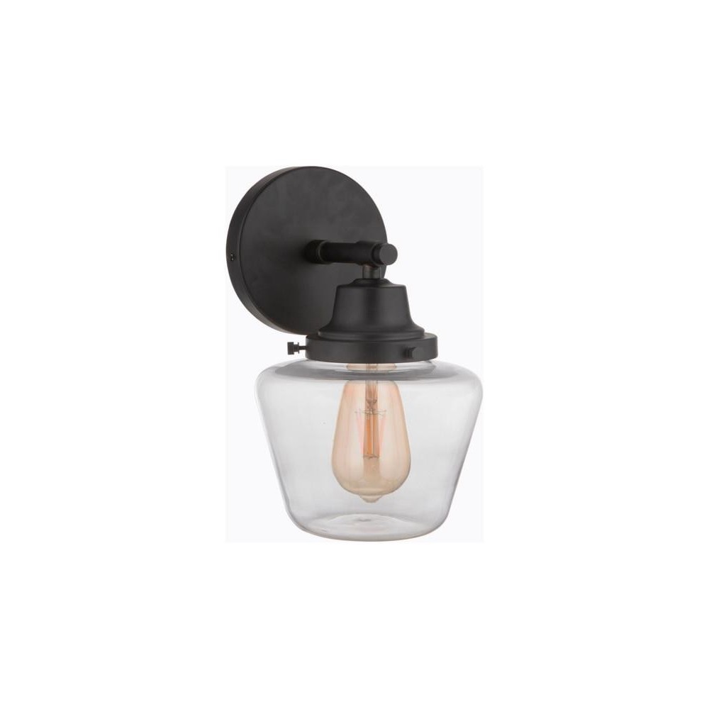 Essex 1 Light Wall Sconce, Flat Black