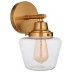 Essex 1 Light Wall Sconce, Satin Brass