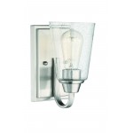 Grace Wall Sconce 1 Light Brushed Polished Nickel, 41901-BNK-CS