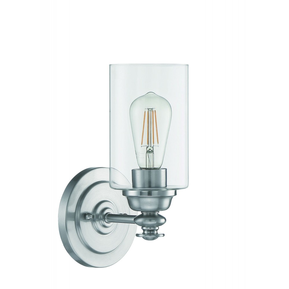 Dardyn Wall Sconce 1 Light Brushed Polished Nickel, 49801-BNK-C Dardyn Wall Sconce 1 Light Brushed Polished Nickel, 49801-BNK-C