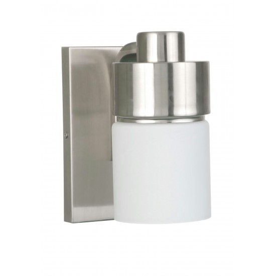 District 1 Light Wall Sconce in Brushed Polished Nickel