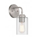 Stowe Wall Sconce 1 Light, Brushed Polished Nickel