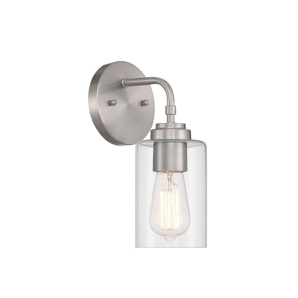 Stowe Wall Sconce 1 Light, Brushed Polished Nickel