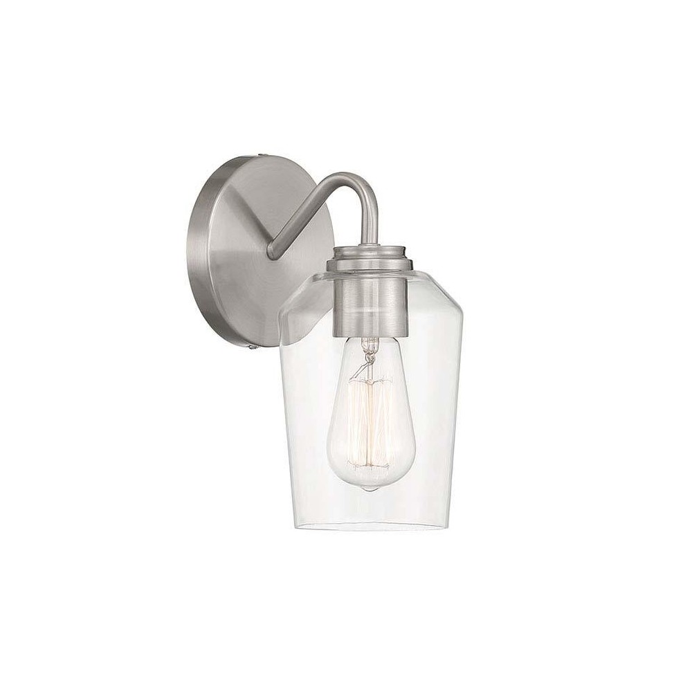 Shayna Wall Sconce 1 Light, Brushed Polished Nickel