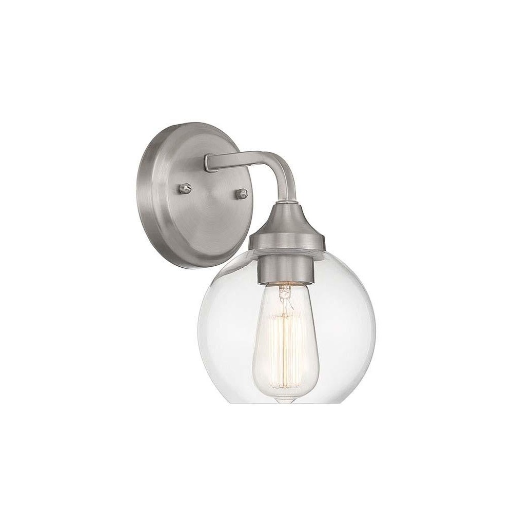 Glenda Wall Sconce 1 Light, Brushed Polished Nickel Glenda Wall Sconce 1 Light, Brushed Polished Nickel