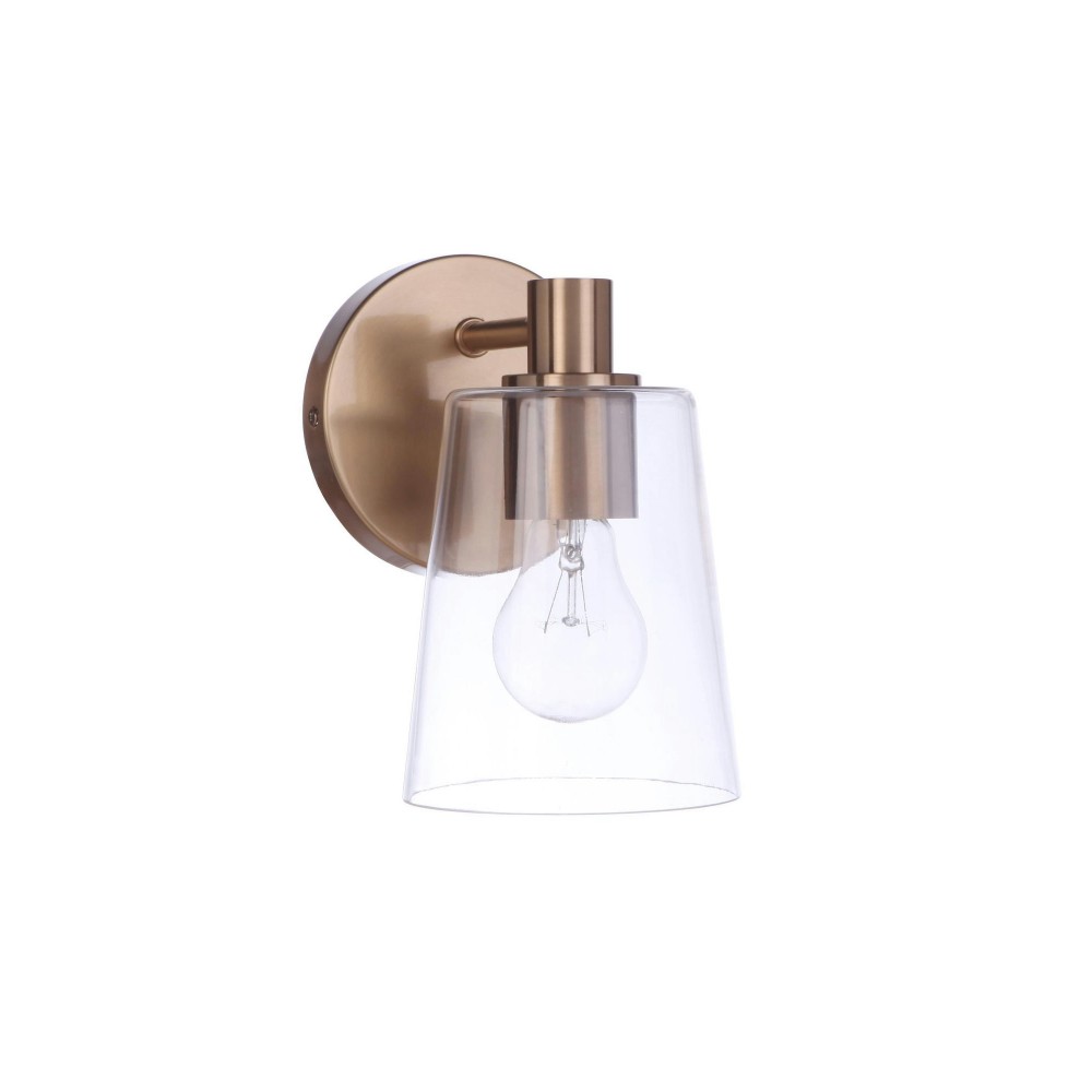 Emilio 1 Light Wall Sconce in Satin Brass