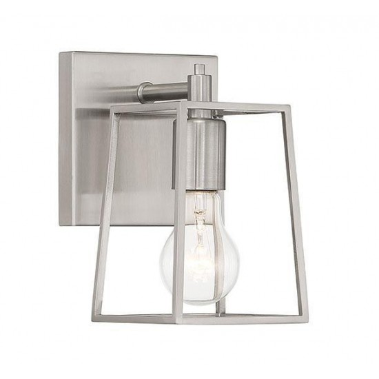 Dunn 1 Light Wall Sconce, Brushed Polished Nickel