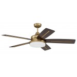 54" Drew Ceiling Fan Satin Brass, Blades Included