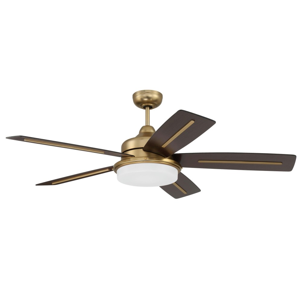 54" Drew Ceiling Fan Satin Brass, Blades Included