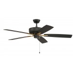 52" Pro Plus Fan black/Satin Brass w/ Reversible black/Black Walnut Blades