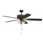 52" Pro Plus Fan w/ Clear Bowl Light Kit black/Brass w/ Rev black Walnut Blades