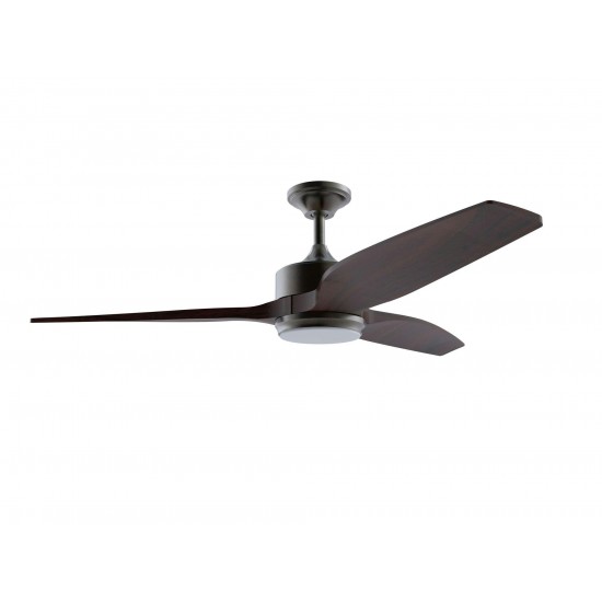 60" Mobi Ceiling Fan Oiled Bronze w/ Mahogany Blades, Remotes & LED Light
