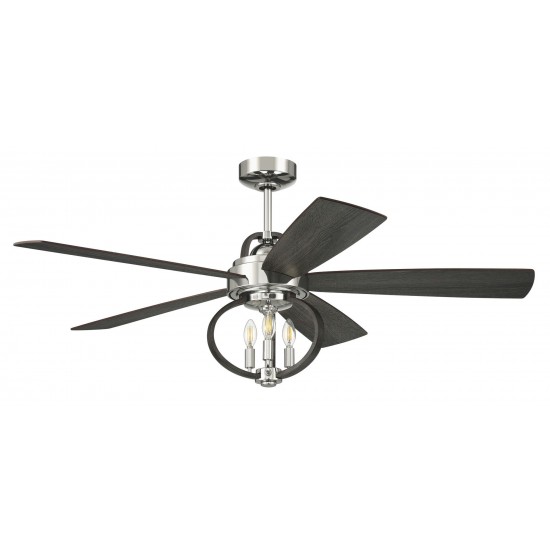 Reese 52" Smart Ceiling Fan w/ Integrated Light Kit Nickel, WIFI & Rem Control