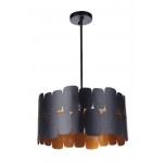 Sabrina 1 Light Semi Flush, Flat Black / Gold Luster, Damp Rated