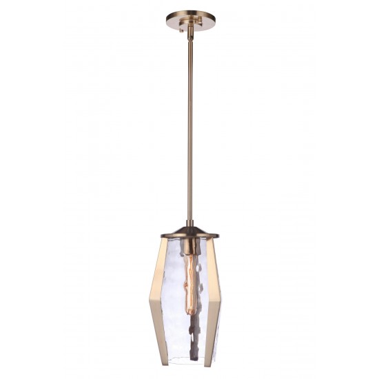 Guiding Star 1 Light Mini Pendant, Satin Brass