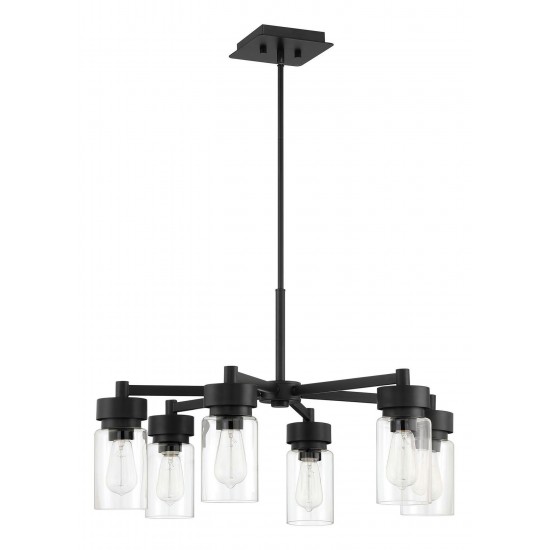 Bennet 6 Light Outdoor Chandelier, Midnight